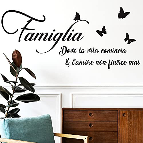 ADESIVI MURALI FRASI FAMIGLIA AMORE CITAZIONI Adesivi da muro CASA Wall Stickers Adesivo Murale Frase scritte Decorazioni parete interni Frasi e Citazione adesivi per pareti scritte
