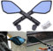 KATUR Motorrad Lenkerendspiegel Rückspiegel Schwarz Motorrad Blendschutz Bläulich Hawk-Eye Spiegel 8MM 10MM Im Uhrzeigersinn Gewindebolzen Halterungen für K awasaki S uzuki H onda V ictory C hopper