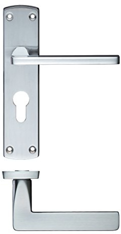 Zoo Hardware ZCZ011EPSC - Leon Lever On Euro Profile Backplate - Satin Chrome Finish