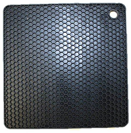 Kochblume Wabenuntersetzer Eckig 19x19cm | Hitzeschutz | Premium-Silikon | Hitzebeständig | Spülmaschinenfest | Farbe: anthrazit