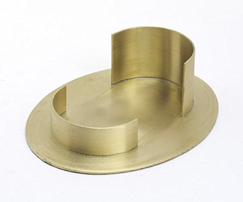Kerzenhalter Oval aus Messing Gold matt satiniert (Innen 9 x 5 cm) für Ellipsenkerzen, Ovalkerzen
