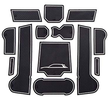 LFOTPP Non-Slip Rubber Mats for V W T-roc TROC 2017-2025, Car Mats Door Slot Mat Car Armrest Drink Holder Mat Centre Console Non-Slip Mats, Car Auto Accessories, 13pcs/Set (White)