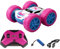 Exost Voiture Télécommandée Tout-Terrain - 360 Cross Rose à Batterie - Conduite sur 2 Faces et à 360° - Jouet pour Enfant 5,6,7,8,9,10 Ans