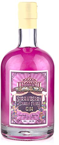 The Handmade Gin Company - Premium Strawberry Candy Floss Craft Gin - 40% ABV - Pink Sweet & Shimmering - Hand Distilled in Britain - 50cl Bottle