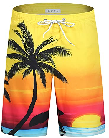 iCKER Mens Swim Shorts Swimming Trunks 3D Print Beach Shorts Boardshorts for Summer