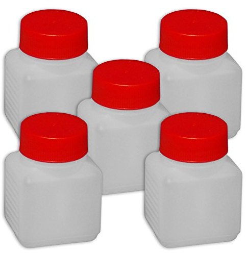 Wilai 5 x 100 ml Plastikflasche Weithalsflasche mit Deckel Behälter PE-Flasche lebensmittelecht ***Ideal zum Abfüllen von Kosmetikprodukten***
