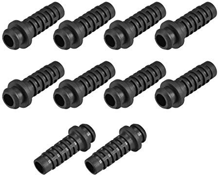 sourcing map Strain Relief Boots 36.5mm PVC Cord Protector Cover Sleeve for 2 AWG Electrical Cables Black 15Pcs