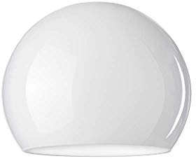 LUMIS Glass Pendant Globe Lampshade for Ceiling/Wall/Table/Floor Lights, 12.5cm Diameter (5”), White, Two Holes