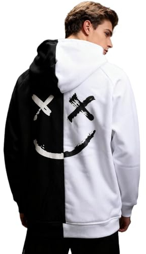 KENAIJING Sweat à Capuche pour Homme Hip-Hop en Coton Zippé Veste | Streetwear Sweatshirt à Capuche Outdoor Patchwork