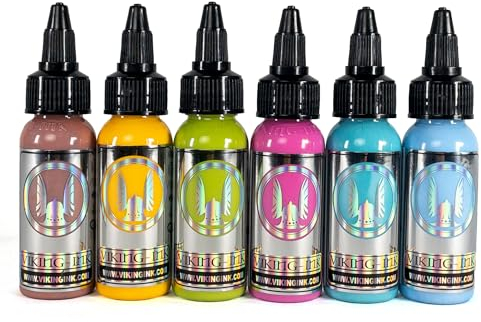 VIKING INK - KIT 6 PASTEL 1oz (30ml) 6 ud - Kit Tintas Tatuajes