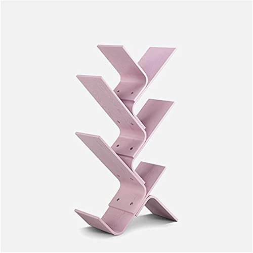 WYRKYP Bücherregale Massivholz Bücherregal Modernes Bodenstehendes Bücherregal Regal Aufbewahrungsorganisator Display Rack Für Wohnzimmer, Schlafzimmer Dekoration,Lila
