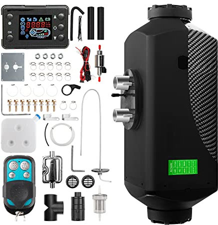 1inchome Riscaldatore Diesel, 12V Riscaldamento da Parcheggio Diesel con LCD,Telecomando e Silenziatore per Camper, Camion,Caravan,Macchine,Barche, Autobus, Tutto in Uno