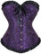 Grebrafan Corset Ballet Clasico Brocado Corsé Tallas Grandes (EUR(36-38) L,Negro Morado)