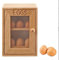 Q&H Wooden Egg Cabinet With Mesh Front - 2 Shelves With 6 Slots Each - Holds Dozen Of Eggs (12x) - Egg Storage Holder Rack Kitchen Cupboard Free Stand - 2 Tier Wire Mesh Door Panel - H25 x W18 x D12cm