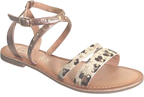 LPB LES PETITES BOMBES, Agathe C17A021, Femme Nu-Pied Beige léopard - 38 EU