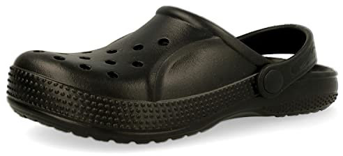 Kinder Unisex Mädchen Jungen Clogs Sandalen Strand Garten Urlaub, Schwarz , 28 EU