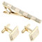 EMSea 3er Set Herren Krawattenklammer und Manschettenknöpfe Set Business Hemden Krawattenklammer Krawattennadel Krawattenklammer für Hochzeit Party Business Meeting Vatertag Valentinstag, gold