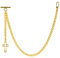 ZTA Albert Chain Gold Tone Pocket Watch Chain Fob Chain for Men Cross Pendant Design Medal Fob with T Bar Swivel Clasp