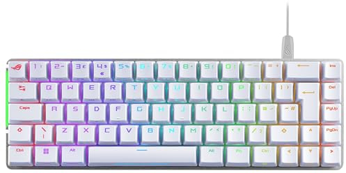 ASUS ROG Falchion Ace - Tastiera meccanica compatta da gioco 65% RGB, interruttori ROG NX rossi lubrificati e stabilizzatori per interruttore, schiuma antirumore, tasti PBT, cablata con KVM, custodia,