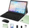 2025 Latest Tablette Tactile 10 Pouces Android 13 OS,12GB RAM+128GB ROM/TF 1TB | 5G WiFi | 8 Cœurs | 2.0 GHz | GMS Certified | Widgets | Parental Controls | Tablette avec étui, clavier et souris -Vert
