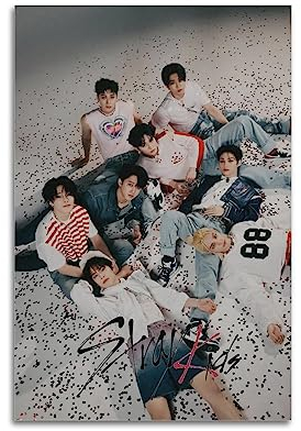 Stray Kids Poster SKZ Poster Kpop Poster Koreanisches Pop Boy Band Poster Wandkunstdruck Retro ästhetische Raumdekoration Gemälde Leinwand Poster für Zuhause und Büro Dekorationen 30 x 45 cm
