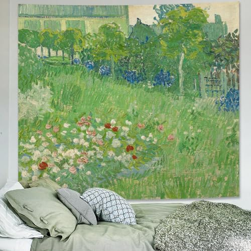 Avinyl Van Gogh Kunstwerk-Wandteppich, großer Frühlingsgarten, Wandkunst, Wandteppiche für Schlafzimmer, ästhetisch, abstraktes Ölgemälde, Vintage-Wandbehang für Wohnzimmer, Wohnheim, Dekoration,