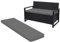 Crescent Textile 100% Waterproof Garden Bench Cushion 2/3/4 Seater Outdoor Long Bench Seat Pad for Lawn & Garden, Patio, Office, Coffee Shop with Removable Cover (3 Seater 140cm x 51cm x 5cm, Gray)