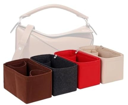 LinerLink Taschen-Organizer für Loew Mini-Puzzle-Tasche (Taschengröße (L x H x T): 18 x 12,5 x 8 cm, handgefertigter Taschen-Organizer, individueller Tascheneinsatz, 2 mm Filztascheneinsatz (Beige,