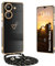 Yutwo Coque pour Redmi 13C 4G avec Cordon, Coque pour Redmi 13C 4G avec Collier Housse avec Motif Coeur d'amour Étui pour Xiaomi Redmi 13C 4G avec Cordon, Noir