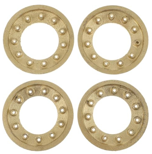 4pcs Copper Alloy Gas Stove Burner Fire Core, Golden | Center Fire Distributor, Plain Design, for Stove Burner Replacement Part, Household Use, Easy to Clean