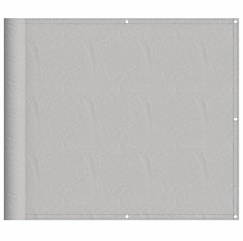 vidaXL Balkon Sichtschutz, Balkonbespannung mit Aluminium-Ösen, Balkonverkleidung Wasserfest, Balkonabdeckung Windschutz, Hellgrau 90x500cm 100% Polyester Oxford