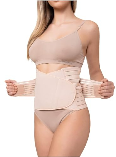Channo Bauchgurt - Robuster Gürtel mit Doppelklett, ideal als Rückbildungsgürtel nach der Geburt, postpartum Bauchwickel und Bauchgurt für die Zeit nach der Geburt - Packung mit 1, Nerz, XXL/3XL