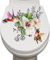 Autocollant de toilette personnalisé Oiseaux et fleurs Salle de bain WC Stickers muraux autocollants Floraux Abattant de toilette Stickers Décoration intérieure