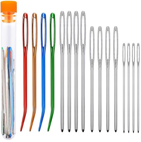 16 agujas grandes romas de ojo, agujas de zurdo, agujas de zurcir para lana, agujas de ganchillo, agujas de tapiz, agujas de lana para coser tejer para manualidades de ganchillo