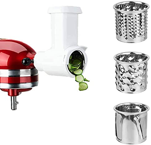 YOUNAFEN Food Grinder Attachment Slicer Compatible for Kitchen Aid Stand Mixer Cheese Grater Attachment Larger Capacity Design
