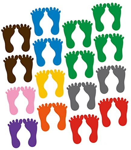 HOMSFOU 18paare Fußabdruck Boden Aufkleber Für Kinderzimmer Spielzimmer Wand Treppe Mit Anleitung Material Für Party Dekoration Und Sicherheitshinweise