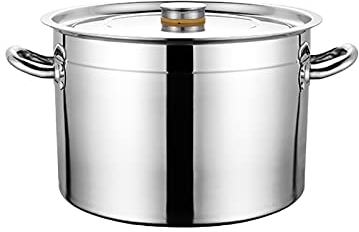 Olla de Acero Inoxidable, Compatible con Varias Estufas, Olla de Acero Inoxidable con Tapa, Plateada (tamaño: 30 x 24 cm (15 L))