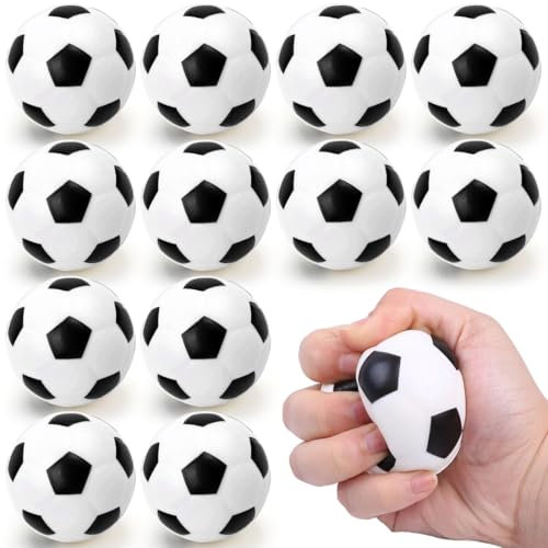 12 Stück Mini Fußball, Schaumstoffbälle, Kickerbälle, Antistressball, Softball, Stressbälle für Kinder und Erwachsene