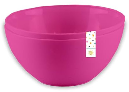 Gem Imports Hot Pink Small Round Plastic Reusable Bowls 13.5cm - Pack of 2