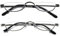Hubeye 2 Pack Halbmond Lesebrille aus Metall für Damen und Herren Halbrahmen Lesehilfe Ultraleichte Federscharnier Schmal Sehhilfe 2.50
