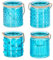 4er Set Teelichthalter Glas H10cm Türkis Windlicht Tischdeko Kerzenhalter Retro Kerzen Deko Kerzenhalter Flachs
