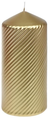 Stumpenkerzen Weihnachtskerze Brissago Gold 150/66 mm, Kerze, Unscented