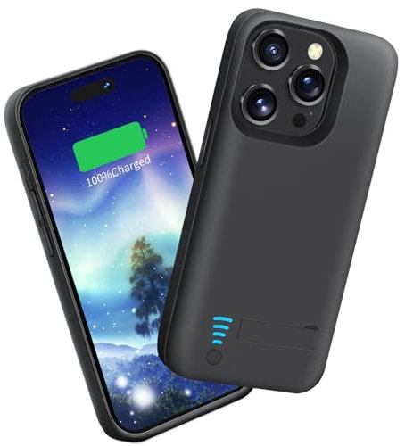 Sitong Battery Case for iPhone 16 Pro, 5000mAh Rechargeable Extended Battery Charging/Charger Case, Add 100% Extra Juice (6.3 Inches) Black