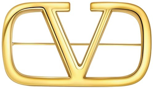 CC Brosche,Gold Brosche,Buchstabe V Brosche,Damen CC Brosche,Perle Brosche,Modern Brosche,Große Broschen für Kleidung Brief Brosche,Dupes,Ideal Geschenk für Frauen, ideal für Geburtstage,Weihnachten