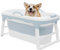 SuhoFutus Baignoire pliable pour grands chiens avec bouchon de vidange d'eau, portable, pour laver et entretenir les chiens, jusqu'à 150 kg