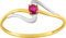 Bijouxenvogue Ring aus Gelb- und Weißgold mit Rubin Größe 50
