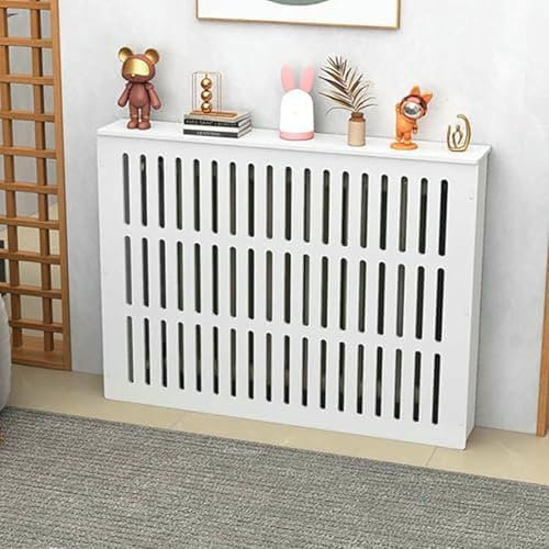 VYUJHNBG Radiator Cover Cabinet, White Radiator Cover Louvered Grill Shelf Cabinet, Decorative Radiator Cover Display Stand Plant Flower Pot, Living Room Bedroom Household Office