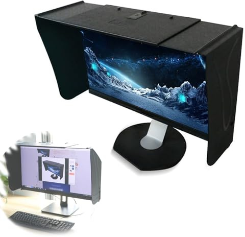 STDZQCWY Computer Monitor Hood Light Shield, Anti-peeping Screen, Width 16-28 In Sun Visor, for Printing and Retouching Design, Desktop & Laptop Computer Sun Shade
