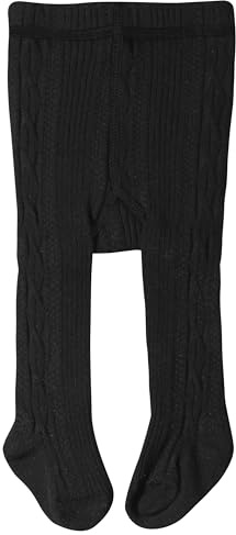 CMNXFNC Baby Girls Tights Cable Knit Cotton Leggings Stockings for Newborn Infants Toddler Black 6-12 Months