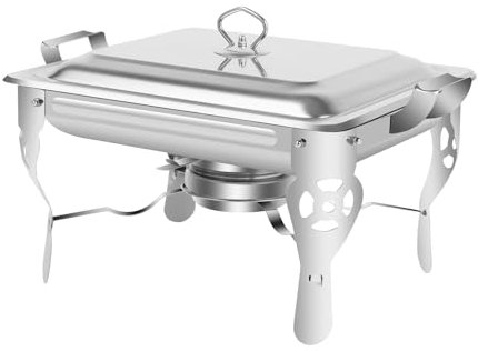 Chafing Dish Buffet Set – 6L Stainless Steel Food Warmer with Lid & Fuel Holder, Rectangle Chafing Dishes for Catering, Party, Wedding